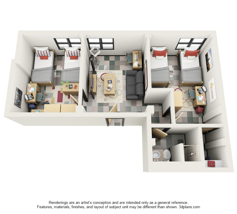 Adelphi-University-Double-in-Suite-2B-EA-New-2nd-Floor-3D